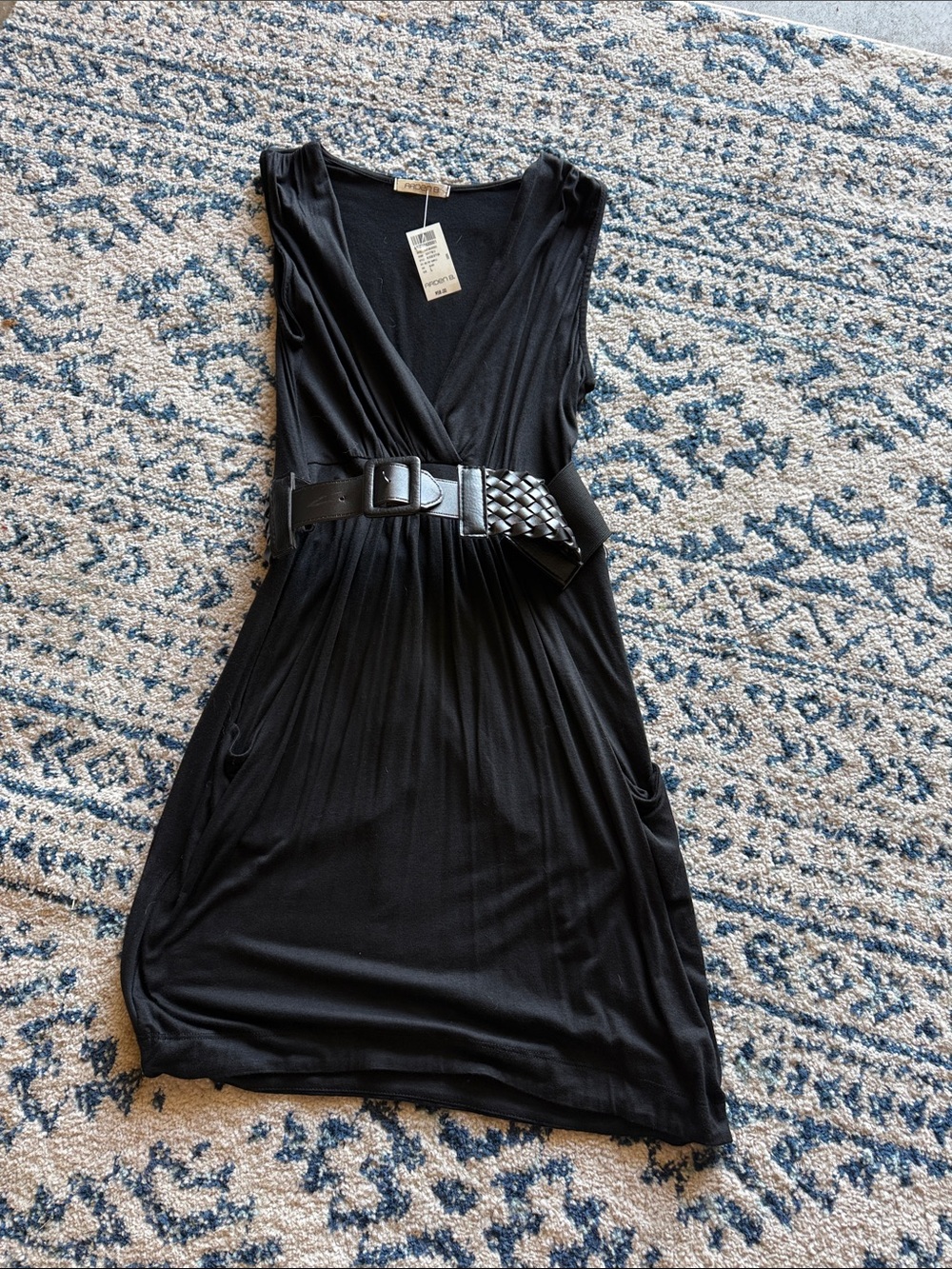 Arden B Black Strapless Maxi Dress with Braided Belt